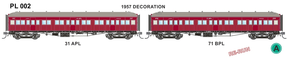 SDS Models PL002 PL Series Passenger Carriages 1957 livery