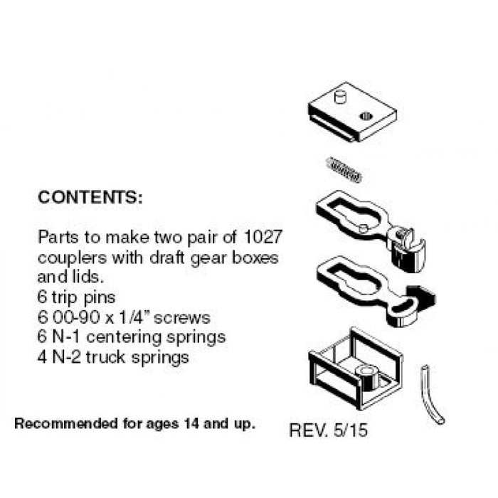 MICRO-TRAINS 001 02 014 (1027) BODY MOUNT COUPLERS SHORT SHANK TWO PAIRS