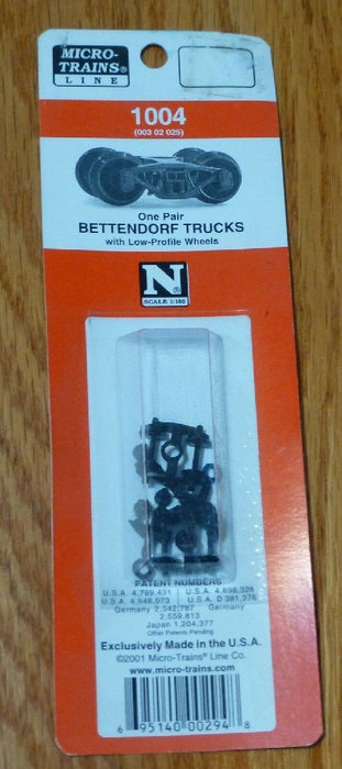 Micro-Trains 003 02 025(1004) BETTENDORF TRUCKS WITH LOW PROFILE WHEELS ONE PAIR