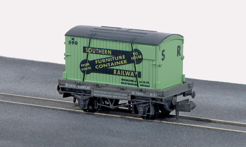 Peco NR-23 LNER Furniture Removals Conflat Wagon with Container