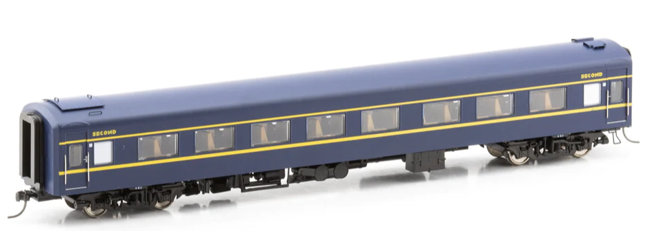 Powerline 501F BZ9 Second Class Passenger Car in VR Blue and Gold