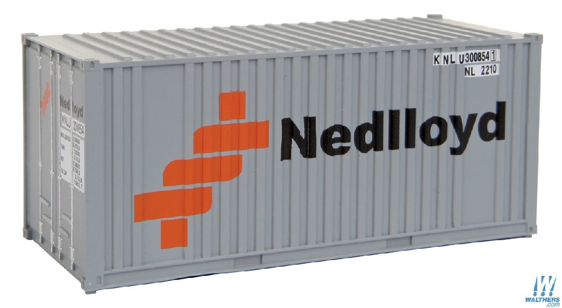 WALTHERS 949-8005 20' Corrugated Container with Flat Panel -Ned-Lloyd (gray, orange, black)