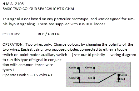 Hand Made Accessories 2103 HO Scale - Single Searchlight 2 Colours