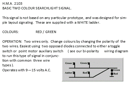 Hand Made Accessories HMA2103 HO Scale - Single Searchlight 2 Colours