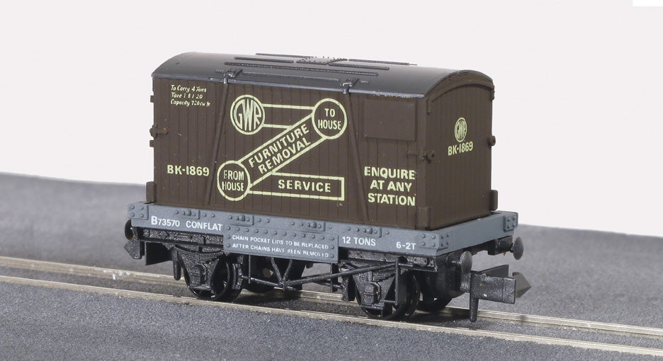 Peco NR-20 GWR Removals, Conflat Wagon with Container
