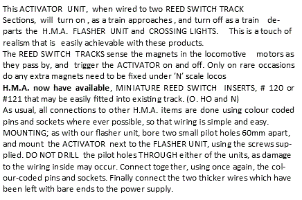 Hand Made Accessories 115 Crossing Alarm Activation Unit