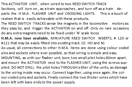 Hand Made Accessories HMA115 Crossing Alarm Activation Unit