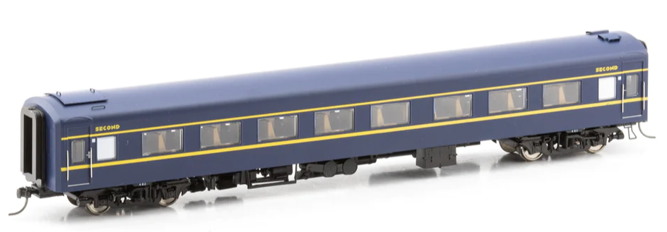 Powerline 501E BZ8 Second Class Passenger Car in VR Blue and Gold