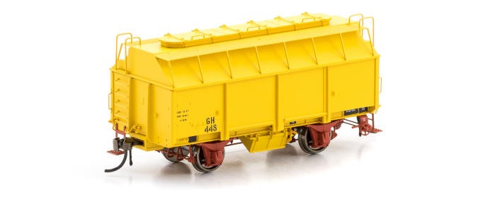 Auscision Models VFW-81 GH Grain Wagon with 3 roof hatches, Hansa Yellow - 6 Car Pack