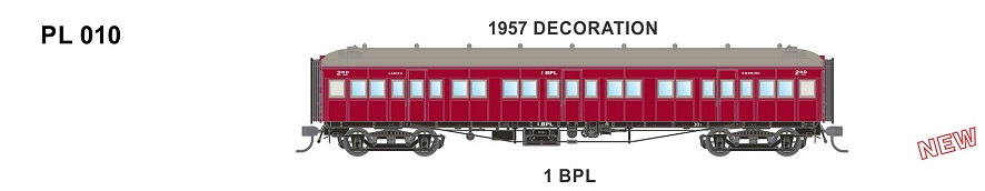 Austrains PL010 Series Passenger Carriage 1957 livery 1BPL