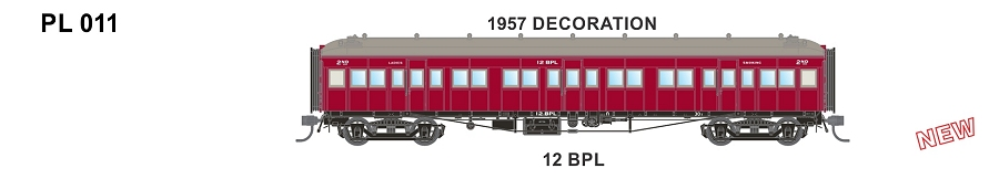 Austrains PL011 Series Passenger Carriage 1957 livery 12BPL