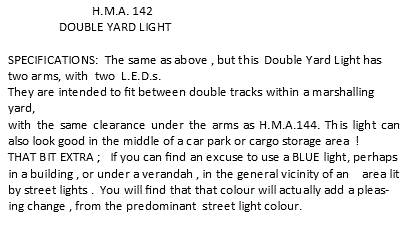 Hand Made Accessories 142 N Scale - Dual Yard Light