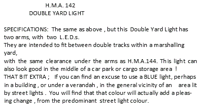 Hand Made Accessories HMA142 N Scale - Dual Yard Light