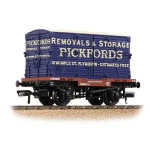 Branchline 37-954A Conflat Wagon BR Bauxite (Early) With 'Pickfords' BD Container