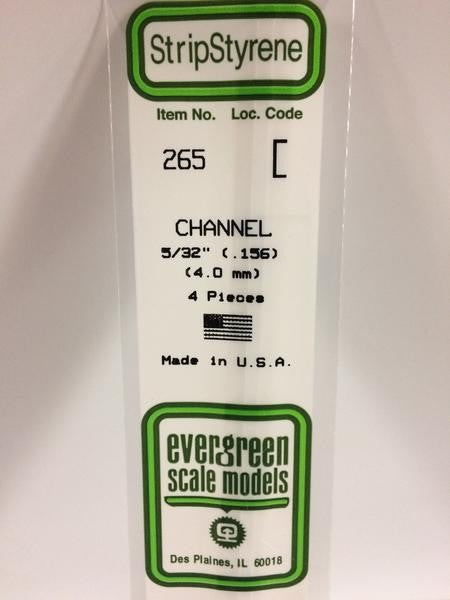 EVERGREEN 265 - .156" (3.2MM) OPAQUE WHITE POLYSTYRENE CHANNEL