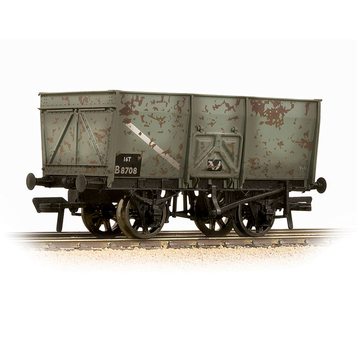 Branchline 37-425B 16T Steel Slope-Sided Mineral Wagon BR Grey (Early) Weathered