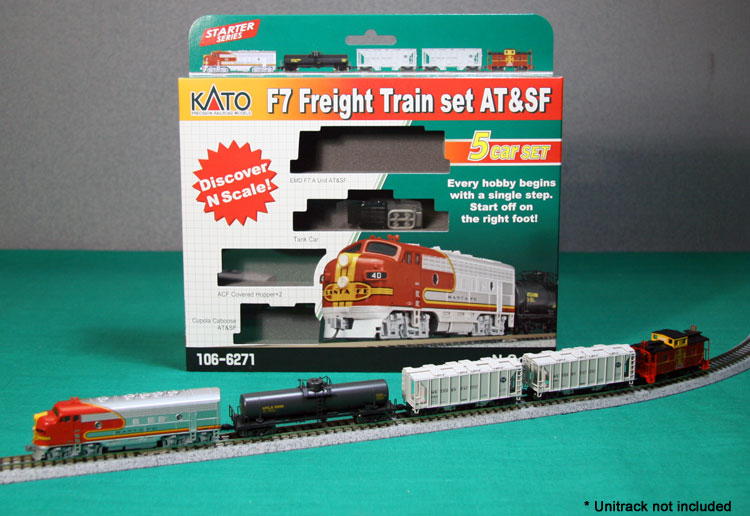 Kato 106-6271 N F7 Freight Train Set AT&SF 5-Car Set