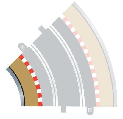 Scalextric C8225 RADIUS TWO (2) 45 DEGREES INNER BORDERS X FOUR(4) (FOR C8206)