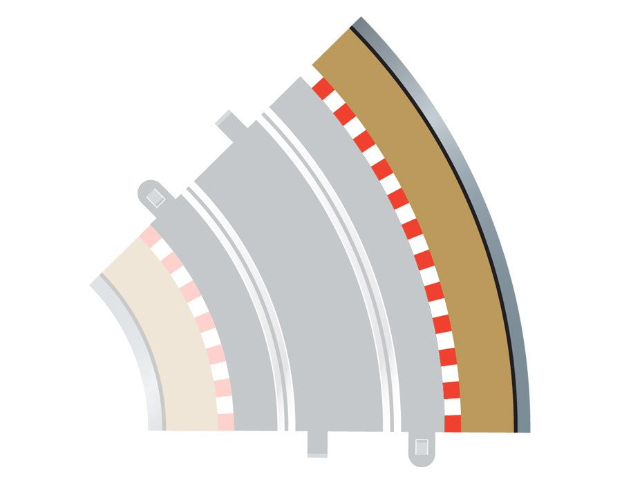 Scalextric C8228 RADIUS TWO (2) 45 DEGREES OUTER BORDERS X FOUR (4)