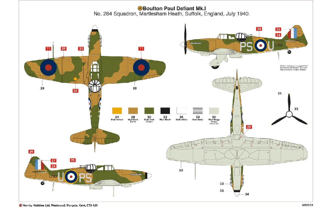Airfix A02069 BOULTON PAUL DEFIANT