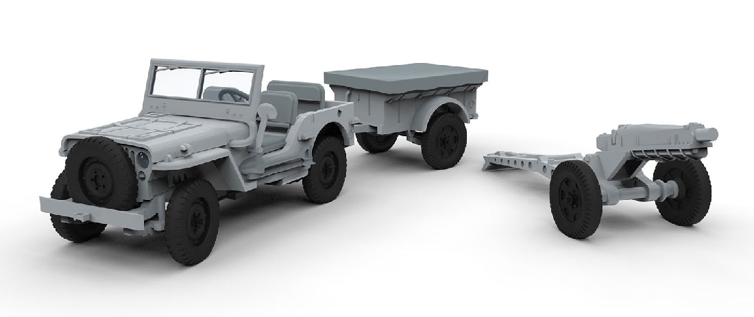 Airfix A02339 WILLYS JEEP TRLR 6PDR