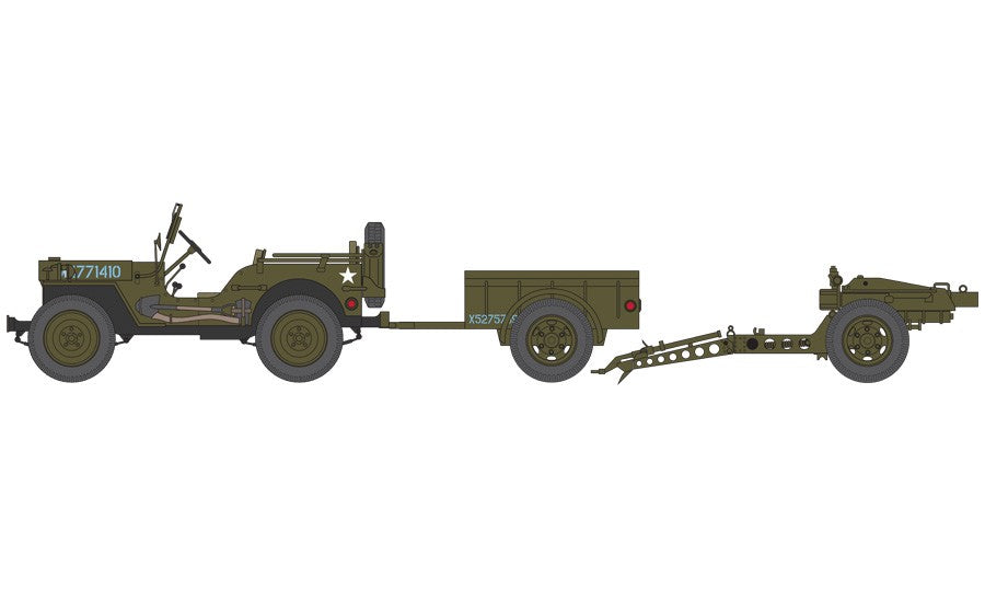 Airfix A02339 WILLYS JEEP TRLR 6PDR