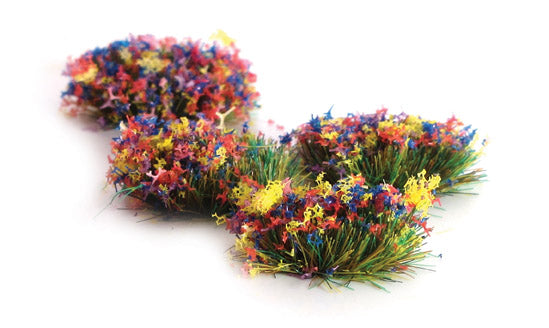 Peco WSGT-MIX04 4mm Self Adhesive Grass Tufts with Flower