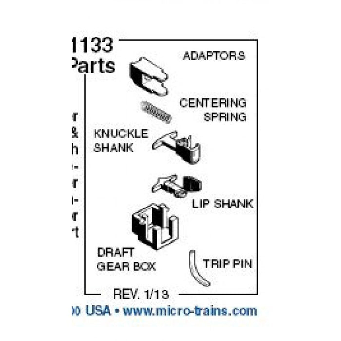 MICRO-TRAINS 001 33 030 (1133) Bachmann N Gauge Medium Shank Coupler Assemblies with Adaptors