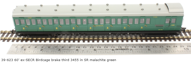 Branchline 39-623 SE&CR 60ft Birdcage Brake Third SR Malachite Green