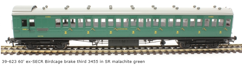 Branchline 39-623 SE&CR 60ft Birdcage Brake Third SR Malachite Green