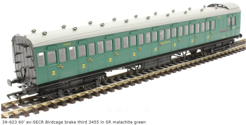 Branchline 39-623 SE&CR 60ft Birdcage Brake Third SR Malachite Green