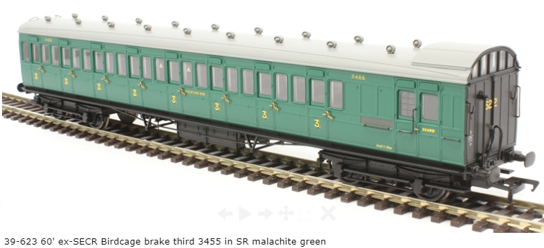 Branchline 39-623 SE&CR 60ft Birdcage Brake Third SR Malachite Green